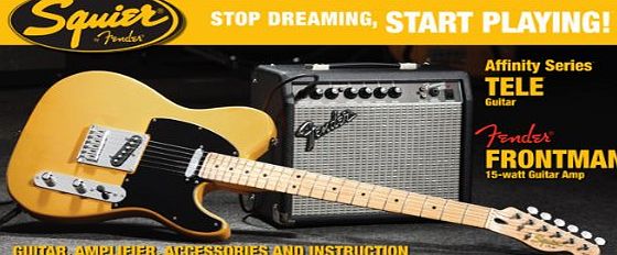 Squier Affinity Tele amp; Fender Frontman 15G Amp Electric Guitar Package - Butterscotch Blonde