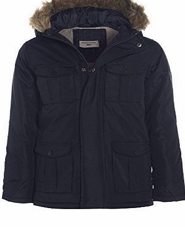 SS7 Boys Waterproof Parka Coat, Ages 7 to 13 (Age 9 - 10, Navy)