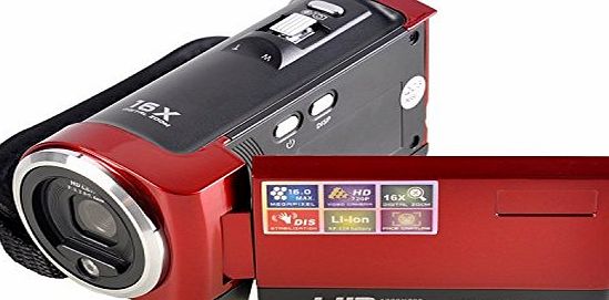 SSstar 2.7`` TFT LCD High Definition 720P Digital Camcorder 270 Degree Rotation 16x Zoom Portable Digital Video Recorder (Red)