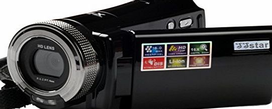 SSstar HDMI 720p 2.7 Inch TFT LCD Rotation Digital Video Camcorder 16.0MP 16X Zoom Camera DV Video Recorder (Black)