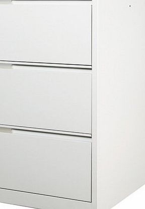 Steelco 3 Drawer White Steel Filing Cabinet 62D x 47W x 101.5H (cm)