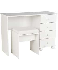 Stirling Dressing Table and Stool - White