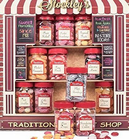 Stockleys UK Tradional Sweet Shop Gift Set 12 JARS -1kg UK luxury sweets
