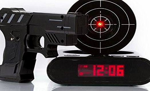 Stoga GVC001 Latest Fashion Digital Alarm Clock Lock N load Gun Alarm Clock Laser Target Gaming Clock-Black