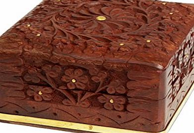 Store Indya Black Friday Sale Beautifully Hand Carved Wooden Keepsake Box Jewelry Chest Organizer Unique Gift Ideas for Men amp; Women Christmas Gifts