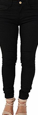 Street Chic Outlet SCO New Womens Ladies Super Skinny Fit Mid Rise Denim Jeans (10, Black)