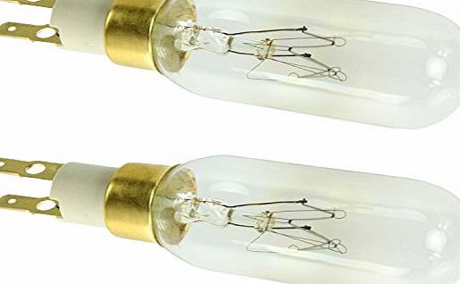 SUDS-ONLINE Type T Click Light Bulb / Lamp for Whirlpool American Style Fridge Freezers (40W) X2