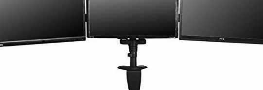 Suptek Adjustable Computer Monitor Desk Mount Stand for Three LCD Flat Screen Monitors, VESA 75 and 100 Compatible with 22, 23, 24, 27 inch Monitors, Full Motion, Tilt, Swivel, Rotate, 20lbs Capacity,