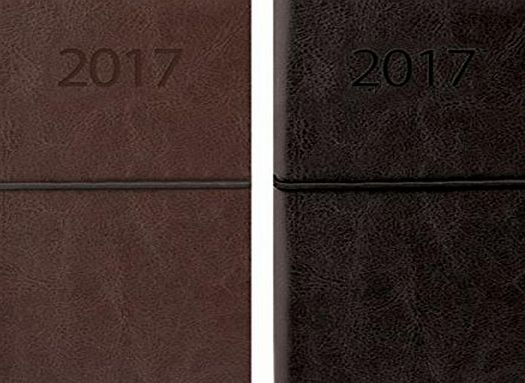 Tallon 2017 Diary Slim Small Size Flexi Leather Cover Elastic Closure Gift Present Bag Like Band Executive Deluxe