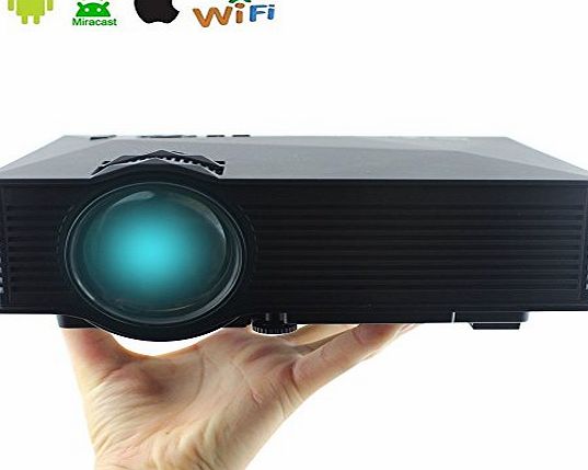 TaotreeTM Mini Wifi Projector,Taotree Updated UC46 Portable Wireless Full Color 130`` Image 1200 Lumens 800x480P LCD LED Projector for Home Theater Cinema Game with IP/IR/USB/SD/HDMI/VGA Interface - Support Appl