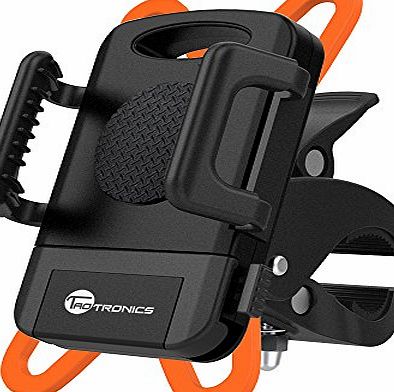 TaoTronics Bike Mount Bicycle Holder, Taotronics Universal Cradle Clamp for iOS Android Smartphone GPS other Devices, with One-button Released, 360 Degrees Rotatable, Rubber Strap