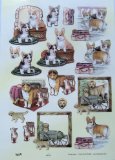 TBZ 3D step by step TBZ embossed and gilded die cut decoupage sheet - corgi dogs, pets