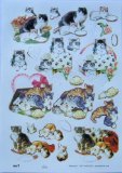TBZ 3D step by step TBZ embossed and gilded die cut decoupage sheet - cute cats and kittens, pets