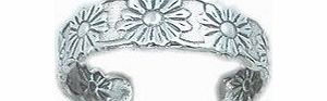 925 Sterling Silver adjustable Toe Ring Daisy Flower Design