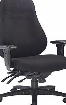 TC Group Ergonomic Heavy Duty High Back Orthopaedic 24 Hour (152kg Tolerance) Office Chair With Arms - Black Fabric