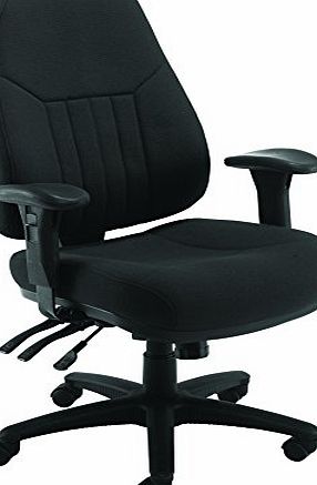 TC Group Ergonomic Heavy Duty Operator Orthopaedic 24 Hour (152kg Tolerance) Office Chair With Arms - Black
