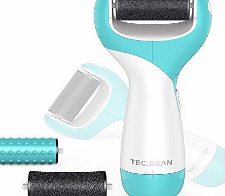 TEC.BEAN Electronic Foot File Professional Pedicure Tools Foot Care Callus Remover for Dead Hard Cracked Skin on Feet Include 2 Mineral Pumice Stone Rollers and Massage Roller Head