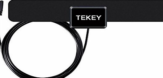 TEKEY Super Thin HDTV Aerial for Digital Freeview and Analog TV Signals,VHF/UHF/FM