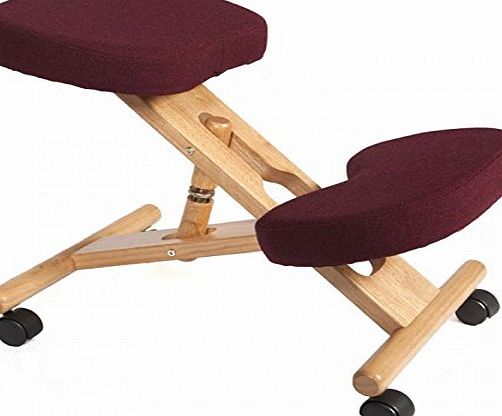 Teknik Ergonomic Kneeling Chair - Burgundy - Suitable for Light Office Use to Promote Good Posture
