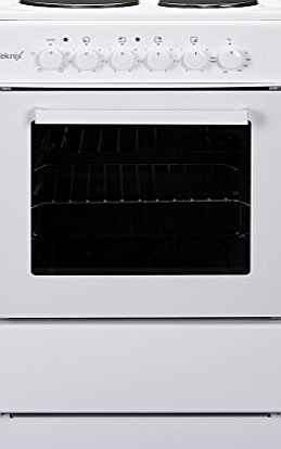 Teknix TK50SEW White 50cm Single Oven Electric Cooker With 4 Solid Plate Hob