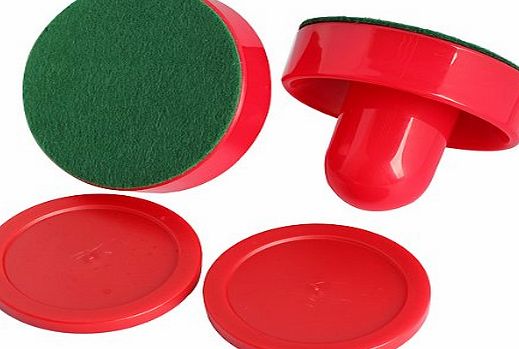 Tenflyer Pack of 2 Air Hockey Table Felt Pusher 75mm with 2pcs 63mm Puck Mallet Goalies