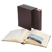 Tesco Leather Boxed Memo Album Brown 7x5 2pk