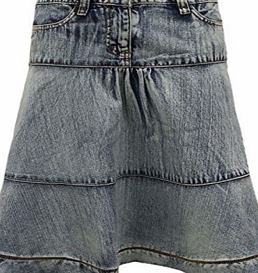 The Amber Orchid NEW WOMENS LADIES A-LINE KNEE LENGTH DENIM BLUE FLARED CASUAL JEANS SKIRT
