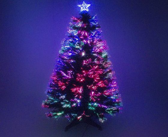 The Christmas Centre 4ft Green Artificial Fibre Optic Christmas Xmas Tree With Red Berries 120cm