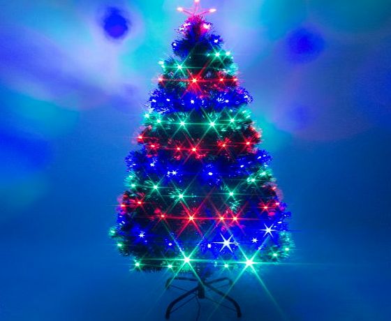 The Christmas Centre 5ft Green Artificial Fibre Optic LED Christmas Xmas Tree With Remote Control 150cm