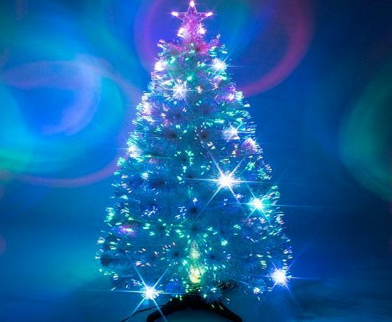 The Christmas Centre 6ft White Artificial Fibre Optic Christmas Xmas Tree with Multi LED 180cm