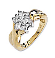 9K Gold Diamond Cluster Ring (0.33ct)