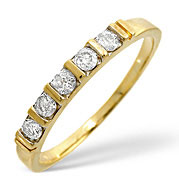 9K Gold Half Eternity Collection 0.24CT