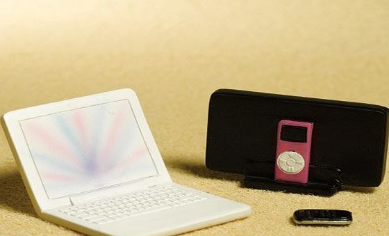 The Dolls House Emporium Laptop, MP3 amp; Mobile Phone set, 3 pcs (PR)