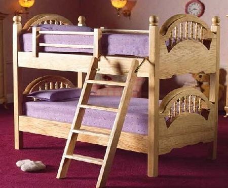 The Dolls House Emporium Pine Bunk Beds with Ladder
