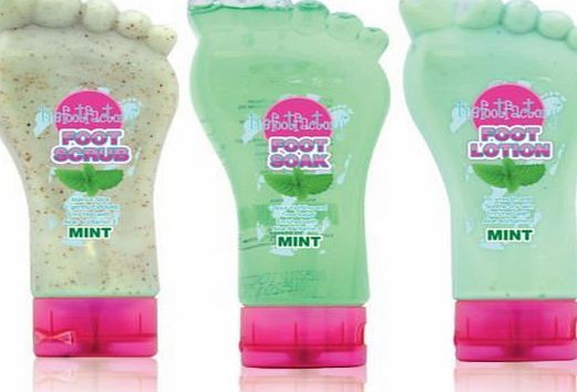 The Foot Factory Mint Essence Pedicure / Foot Care Set - Scrub, Soak amp; Lotion By HCL