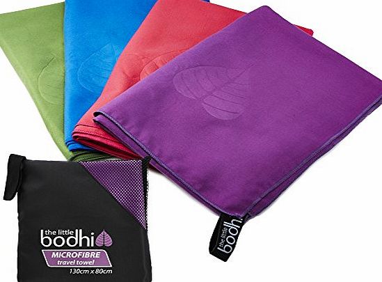 The Little Bodhi Microfibre Towel (Purple), travel towel, sports, gym, yoga or beach - quick dry