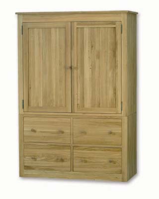 The Pine Factory LARGE DOUBLE CONNOISSEUR OAK WARDROBE WITH 4