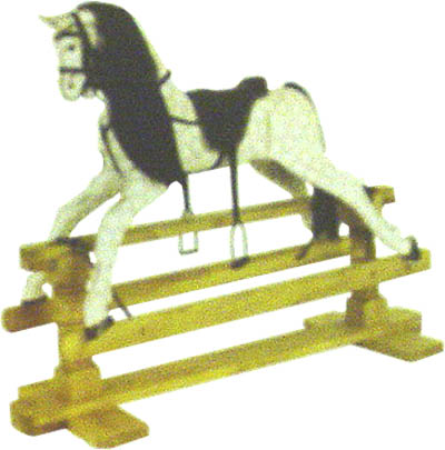 The Pine Factory Medium Painted Rocking Horse on Stand