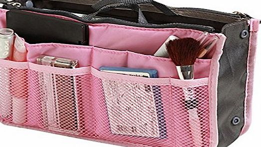 TheWin Travel Organiser Insert Tidy Cosmetic Handbag Pink