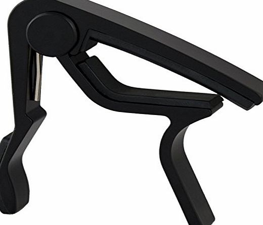 Tiger Music Tiger Black Universal Trigger Guitar Capo for Acoustic, Classical and Electric Guitars
