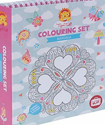 Tiger Tribe Mandala Colouring Set for Girls. Design Colouring Book Activity Set for Girls. Great travel activity packs for kids / Activity Book. Great Gifts for Girls 6 years old