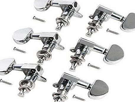Tinksky 6pcs 3L3R Acoustic Guitar Tuning Pegs Machine Head Tuners Guitar Parts (Chrome)