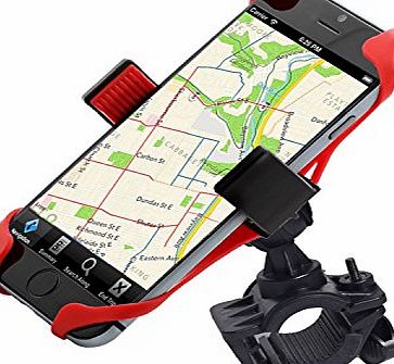 Tlsd Universal Bike Phone Mount Bicycle Holder, Adjustable Bracket with 360 Degrees Silicone Strap for Bicycle Handlebar Fit for iPhone 7/6 /6s /6 Plus/5 /5s, Galaxy S7 Edge /S7 /S6 /S5, Any Smartphones a