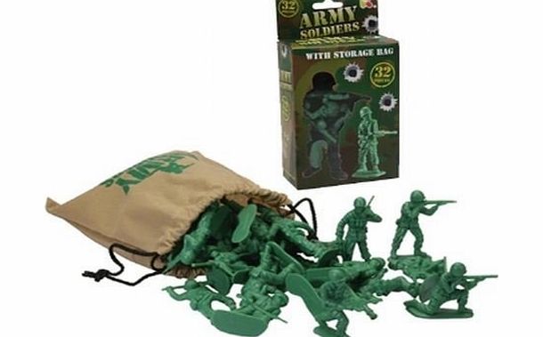 Tobar Army Soldiers With Store Bag ~ 32 Pieces