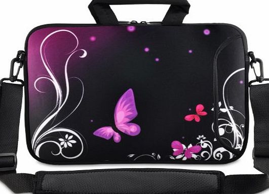 ToLuLu ChaoDa Purple butterfly 15`` 15.6 laptop sleeve Shoulder Case Carrying Bag for Apple MacBook Pro 15`` 15.4``/Dell inspiron 15 Alienware M15X/ASUS A53 N53 N55 X54/HP dv6/SAMSUNG/Acer/Aspire/LENOVO/Sony va