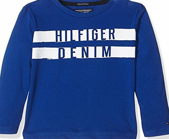 Tommy Hilfiger Boys CN Tee L/S T-Shirt, Blue-Blau (Surf the Web 424), 8 Years
