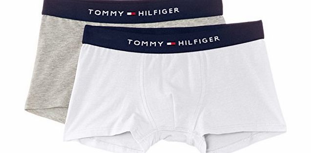 Tommy Hilfiger Boys Trunk 2 Pack Boxer Shorts, Classic White, 8 Years
