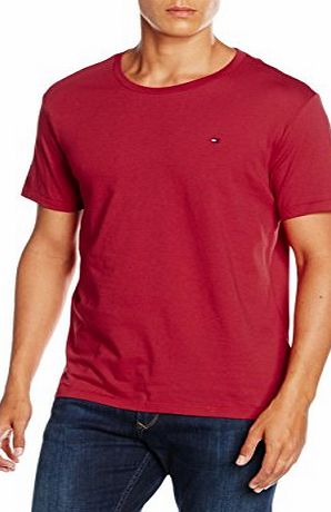 Tommy Hilfiger Mens Organic Cotton Cn Tee Ss T-Shirt, Red-Rot (Scooter 944), Small