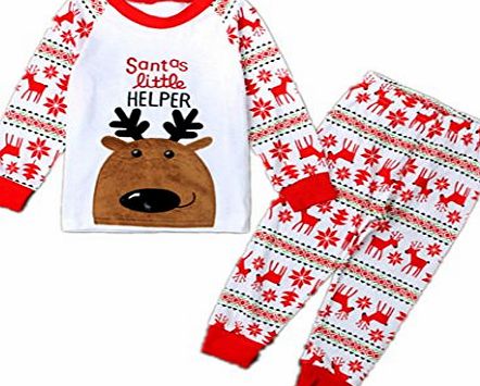 Tonwalk Baby Christmas Deer T-shirt Tops Pants 1Set Infant Outfits Clothes (3Year)