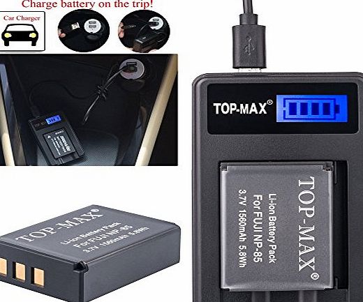 TOP-MAX NP-85 Rechargeable Li-ion Battery   USB Charger for Fujifilm FinePix SL1000 SL240 SL260 SL280 SL300 SL305 Digital Cameras